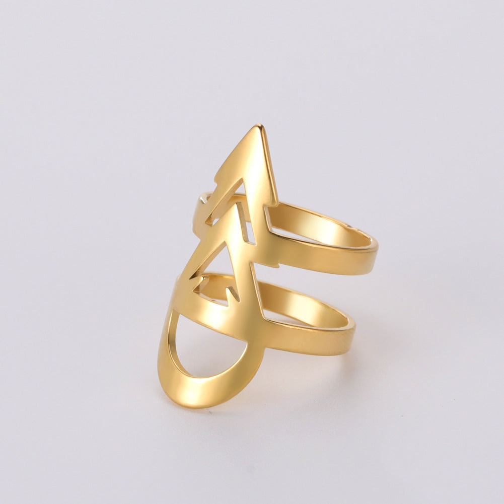 Men's And Women's Stainless Steel Arrow Shaped Rings