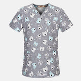 Men's And Women's V-neck Printed Surgical Clothes, Hand Washing Clothes, Work Clothes, Short Sleeves