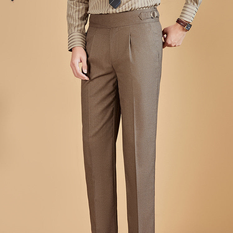Ironing-free Adjustable High-waisted Trousers Men