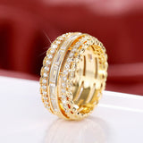 Micro Inlaid Zircon Exaggerated Gorgeous Flower Lady Rings