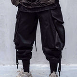 Loose Embroidered Streamer Overalls Motorized Fashion Trousers Men