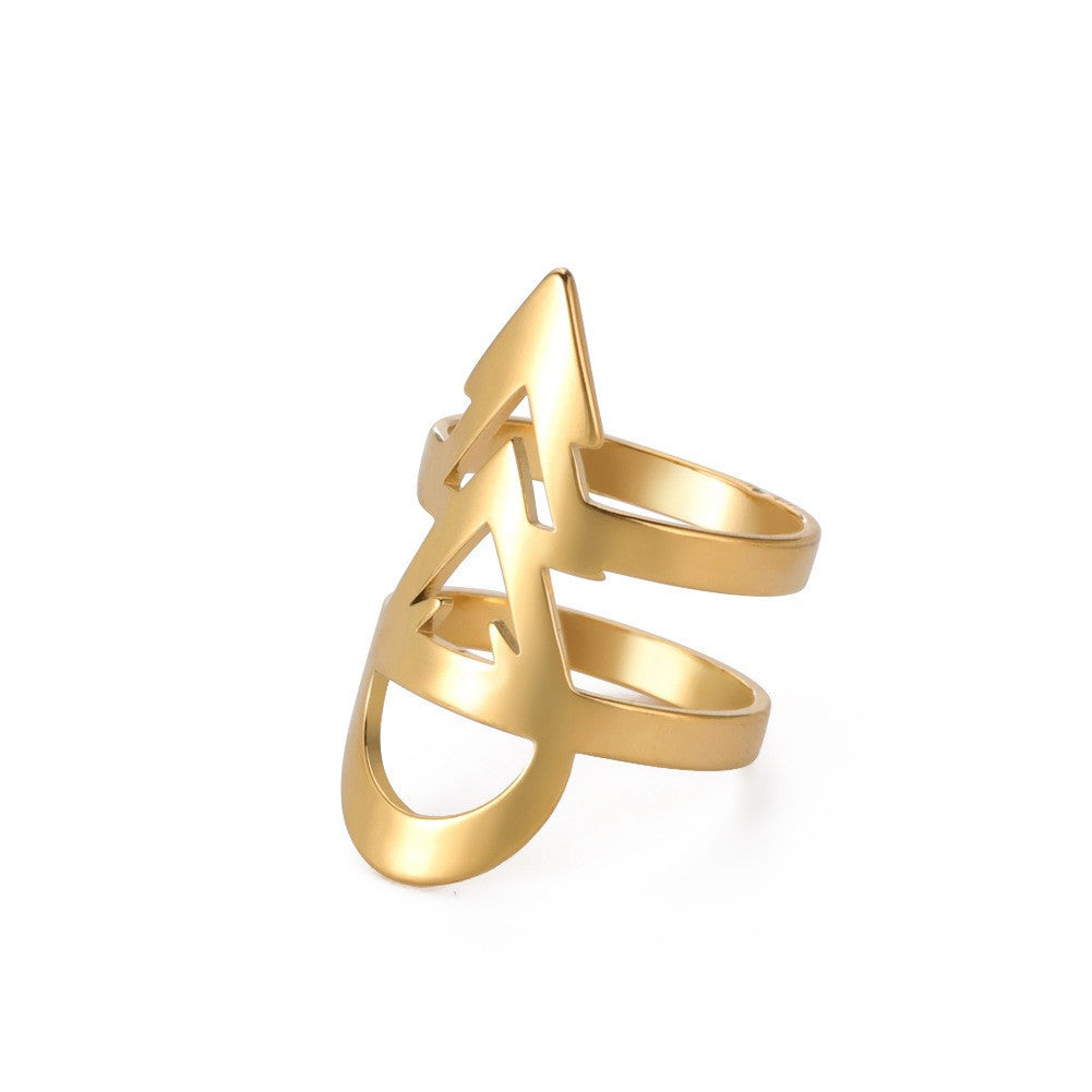 Men's And Women's Stainless Steel Arrow Shaped Rings