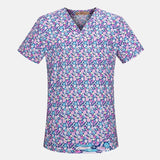 Men's And Women's V-neck Printed Surgical Clothes, Hand Washing Clothes, Work Clothes, Short Sleeves