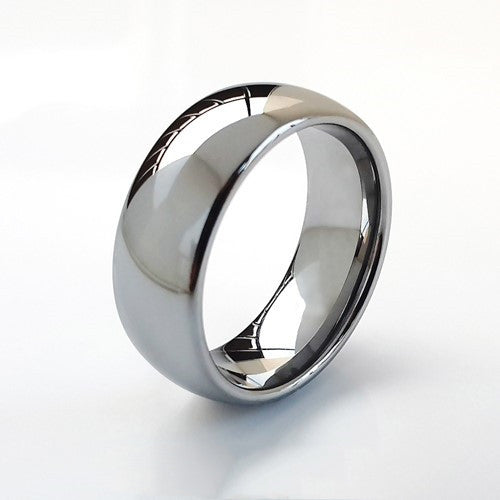 Men's Women's Simple Polished Pure Tungsten Carbide Rings