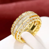 Micro Inlaid Zircon Exaggerated Gorgeous Flower Lady Rings