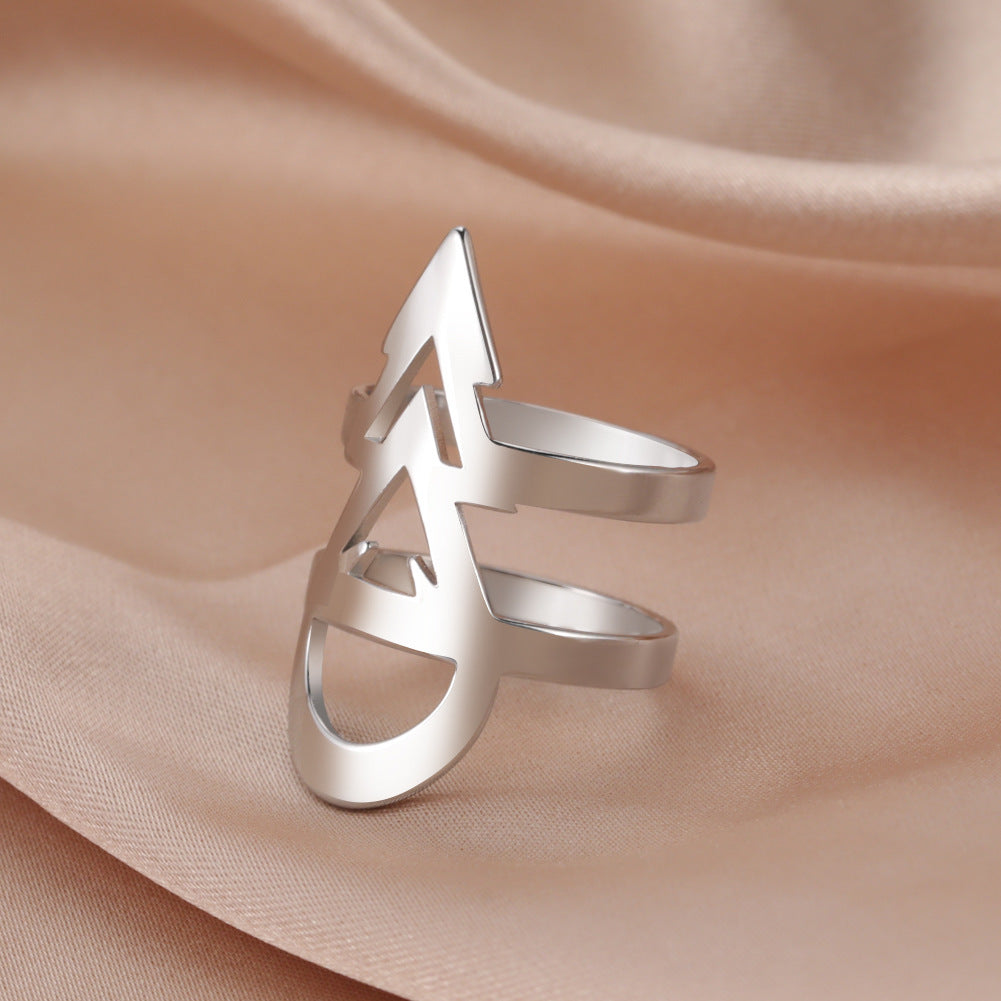 Men's And Women's Stainless Steel Arrow Shaped Rings