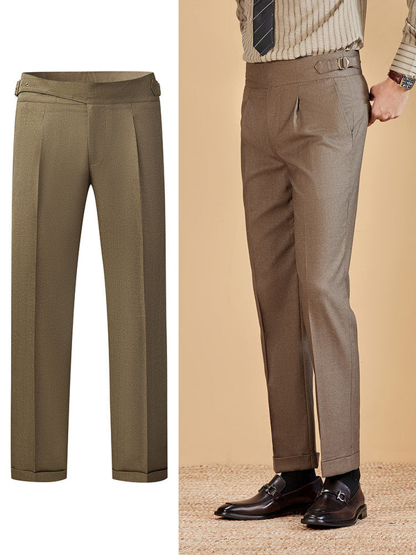 Ironing-free Adjustable High-waisted Trousers Men