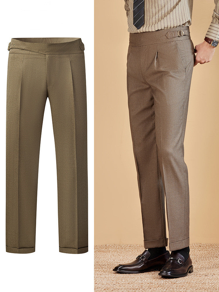 Ironing-free Adjustable High-waisted Trousers Men