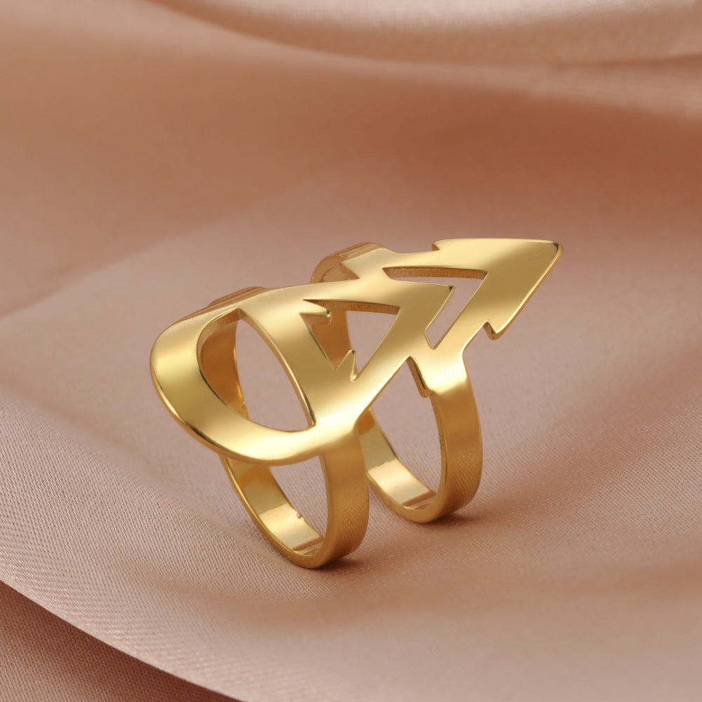 Men's And Women's Stainless Steel Arrow Shaped Rings