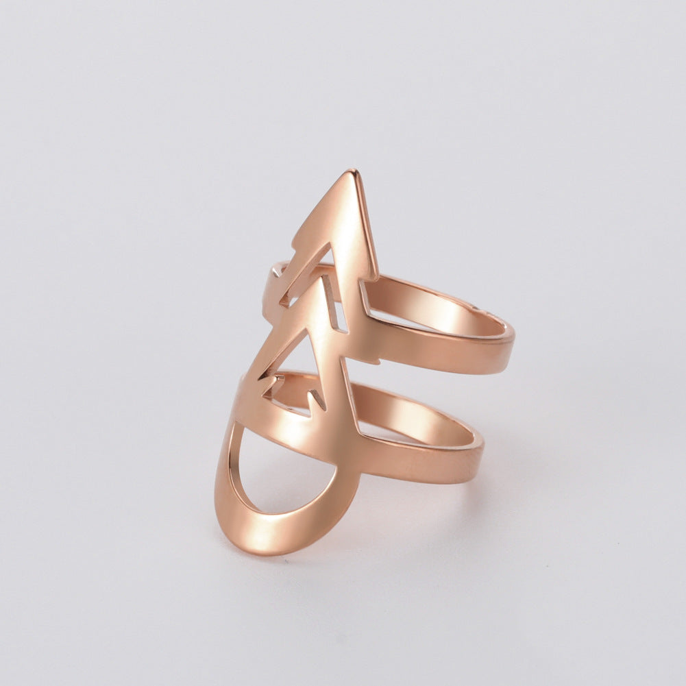 Men's And Women's Stainless Steel Arrow Shaped Rings