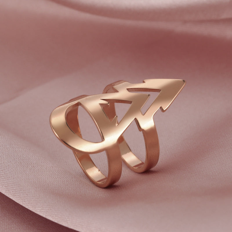 Men's And Women's Stainless Steel Arrow Shaped Rings