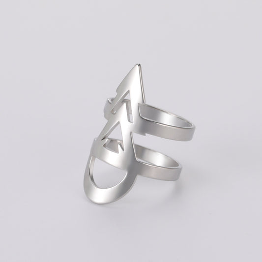Men's And Women's Stainless Steel Arrow Shaped Rings